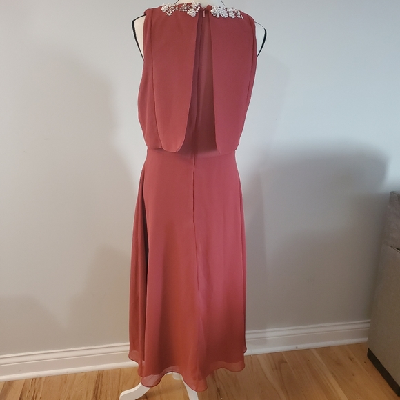 Asos look like two piece midi embroidery dress size 10 - Picture 6 of 10